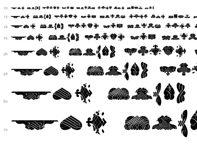 Black Ornaments font waterfall